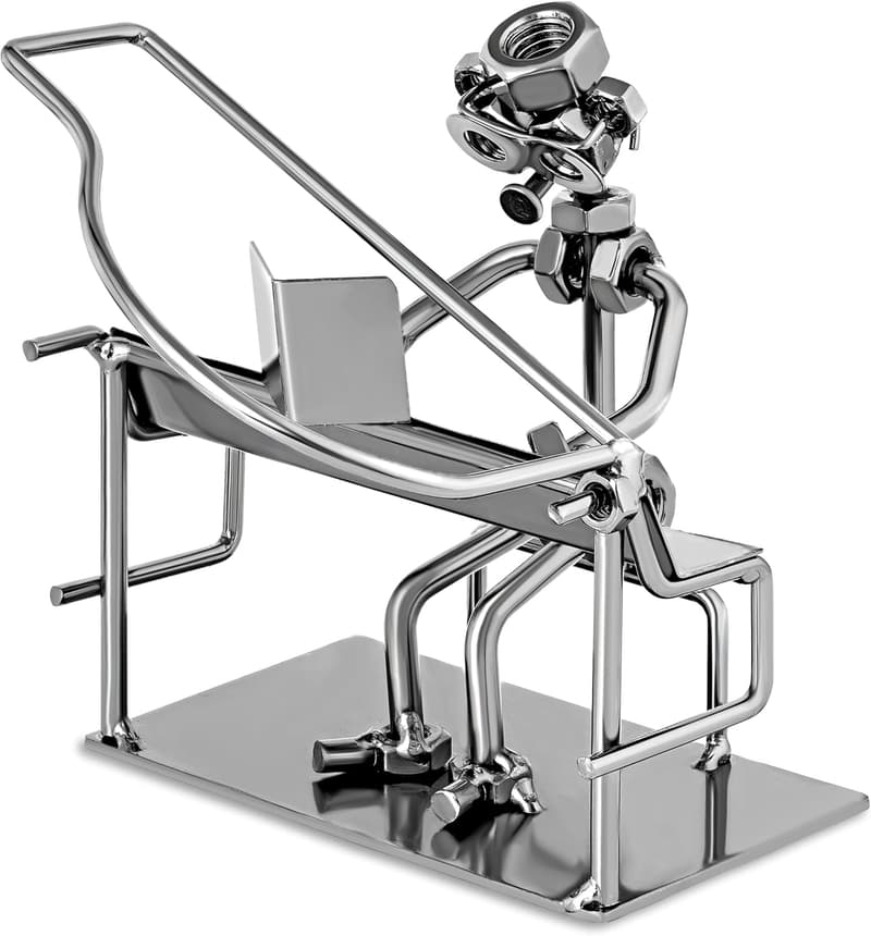 Handcrafted Metal Pianist Figurine, 7-Inch Music Décor
