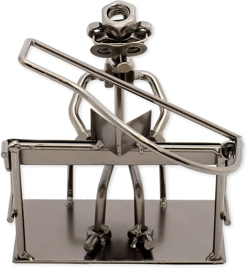 Handcrafted Metal Pianist Figurine, 7-Inch Music Décor