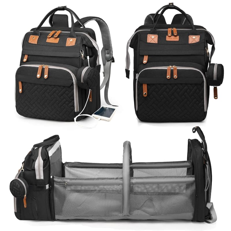 Waterproof Diaper Bag Backpack with Changing Station for Parents