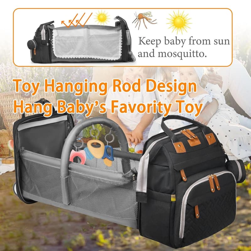 Waterproof Diaper Bag Backpack with Changing Station for Parents