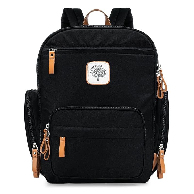 Black Insulated Diaper Backpack by Parker Baby Co.