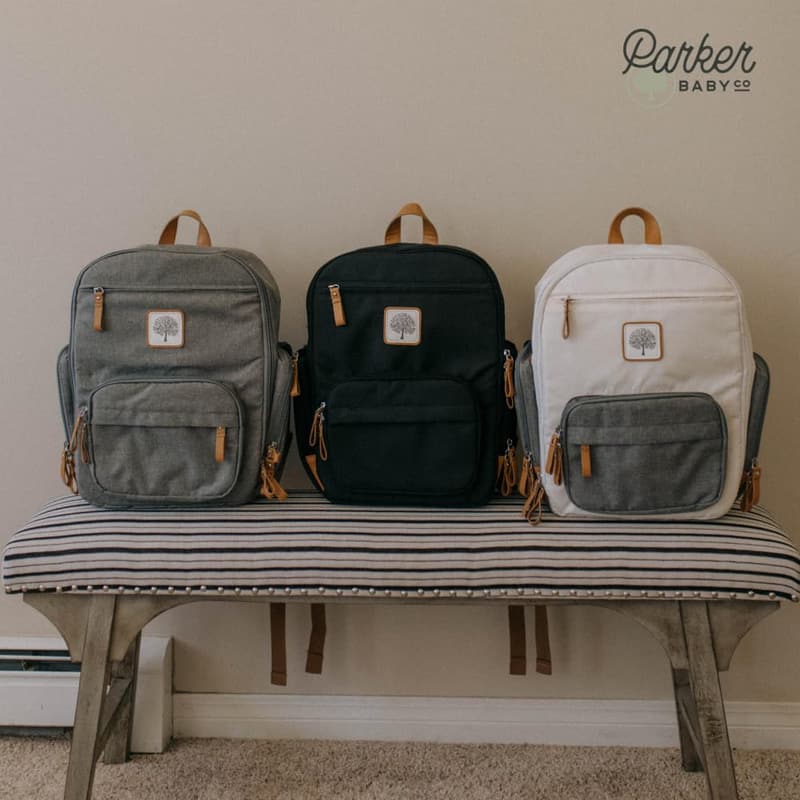 Black Insulated Diaper Backpack by Parker Baby Co.