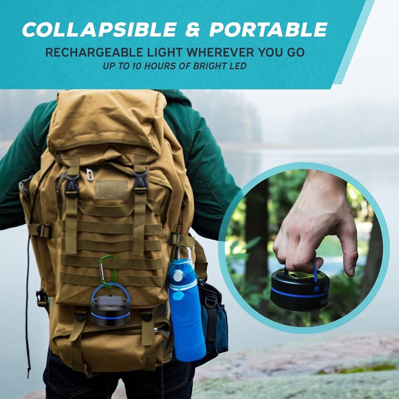 Rechargeable Solar Camping Lantern - Collapsible LED Light