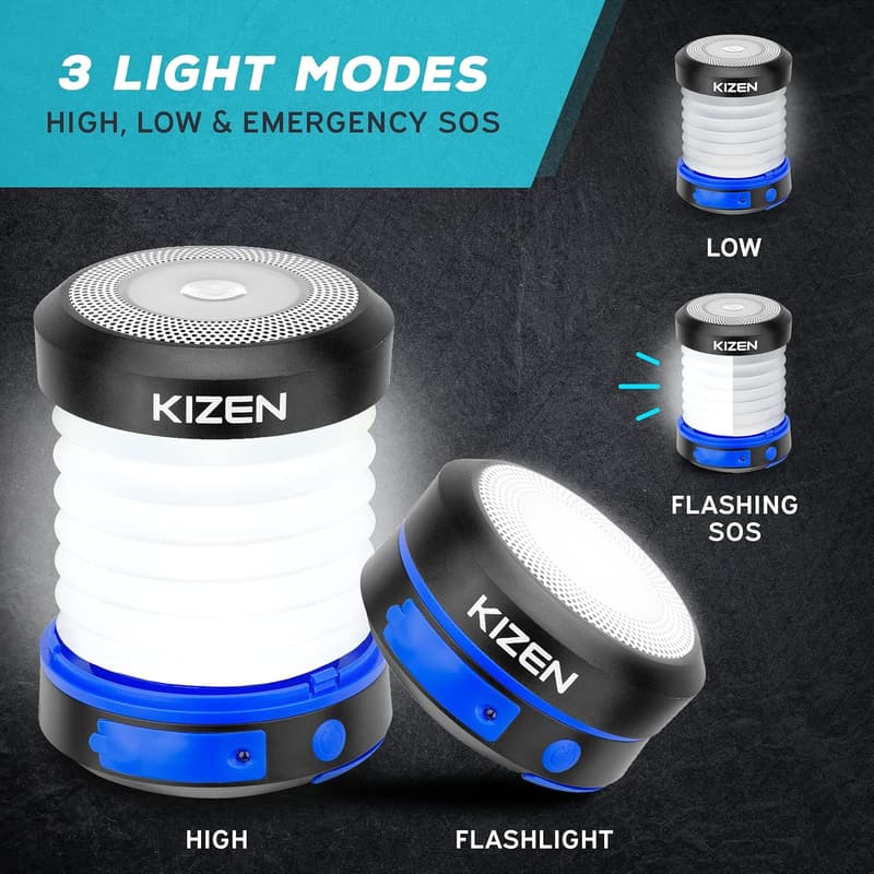 Rechargeable Solar Camping Lantern - Collapsible LED Light