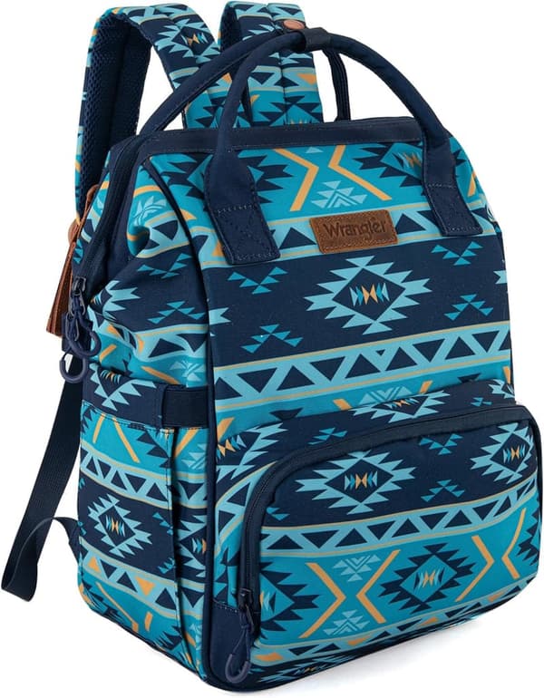 Wrangler Aztec Organized Travel Backpack with Stroller Strap