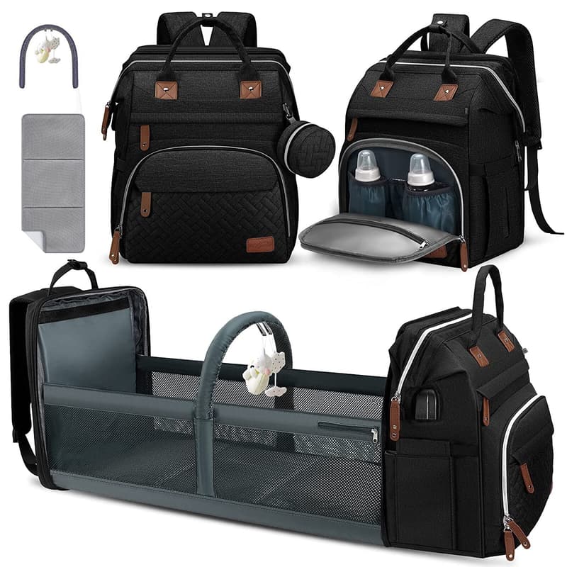 Large Capacity Waterproof Diaper Bag Backpack with USB Port
