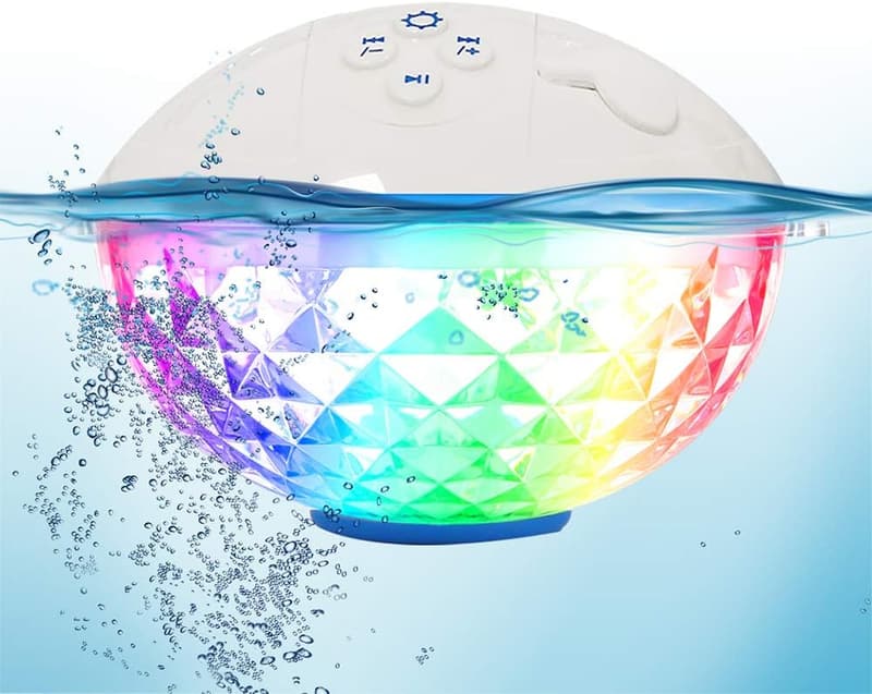 Portable Waterproof Bluetooth Pool Speaker with Colorful Lights