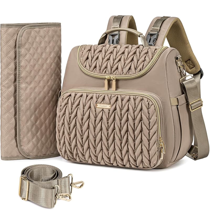 Waterproof 4-in-1 Diaper Bag Backpack with Changing Pad