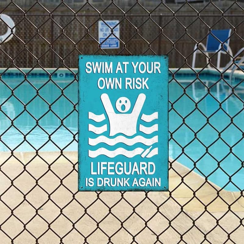 Funny Warning Pool Sign - 