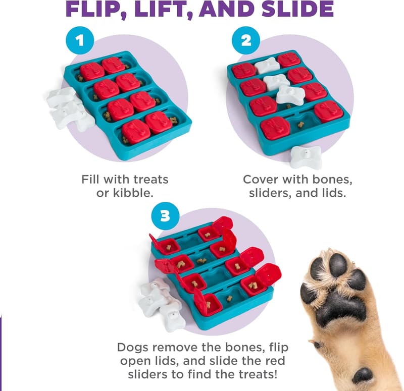 Dog Brick Treat Puzzle Toy - Level 2 Enrichment Game