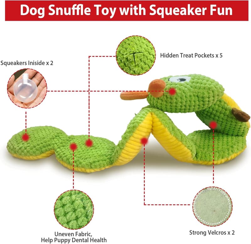 Interactive Snuffle Toy for Dogs - Caterpillar Treat Dispenser