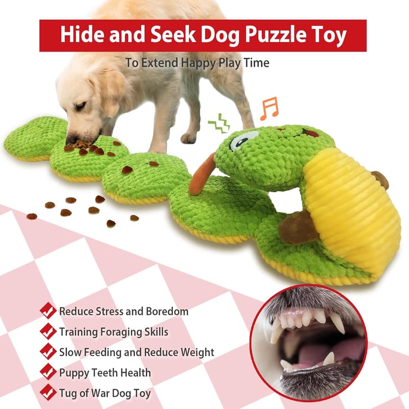 Interactive Snuffle Toy for Dogs - Caterpillar Treat Dispenser