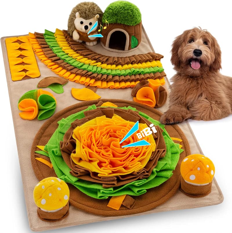 Large Hedgehog Snuffle Mat for Dogs - Puzzle Toy for Foraging & Stress Relief