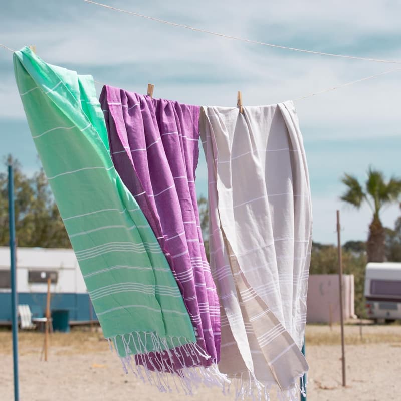 Turkish Beach Towel with Travel Bag - Quick Dry & Sand Free