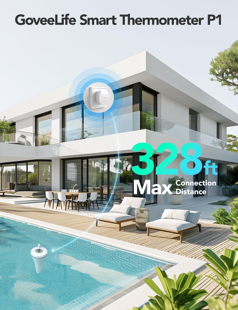 Wireless Smart Pool Thermometer with WiFi Gateway and App Alert