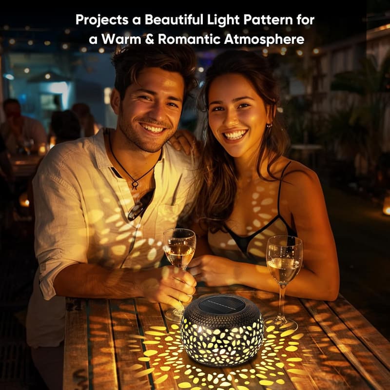 Retro Metal Solar Lanterns - Waterproof Outdoor Decor (2 Pack)
