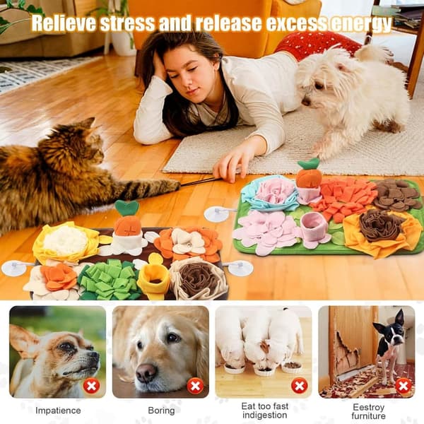 Dog & Cat Snuffle Mats Set - Slow Feeding & Foraging Skills