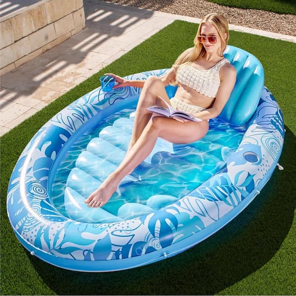 Inflatable Tanning Pool Lounger Float for Adults & Kids