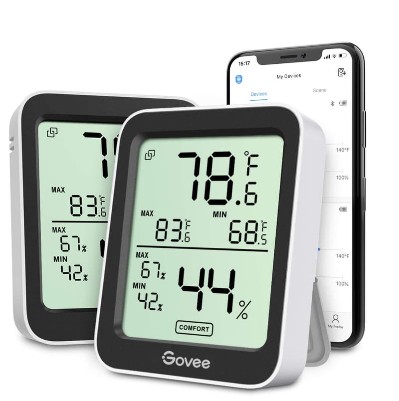 Govee Bluetooth Hygrometer Thermometer, Large LCD, 2-Pack