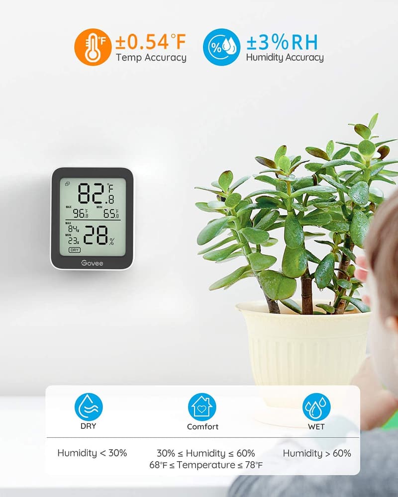 Govee Bluetooth Hygrometer Thermometer, Large LCD, 2-Pack