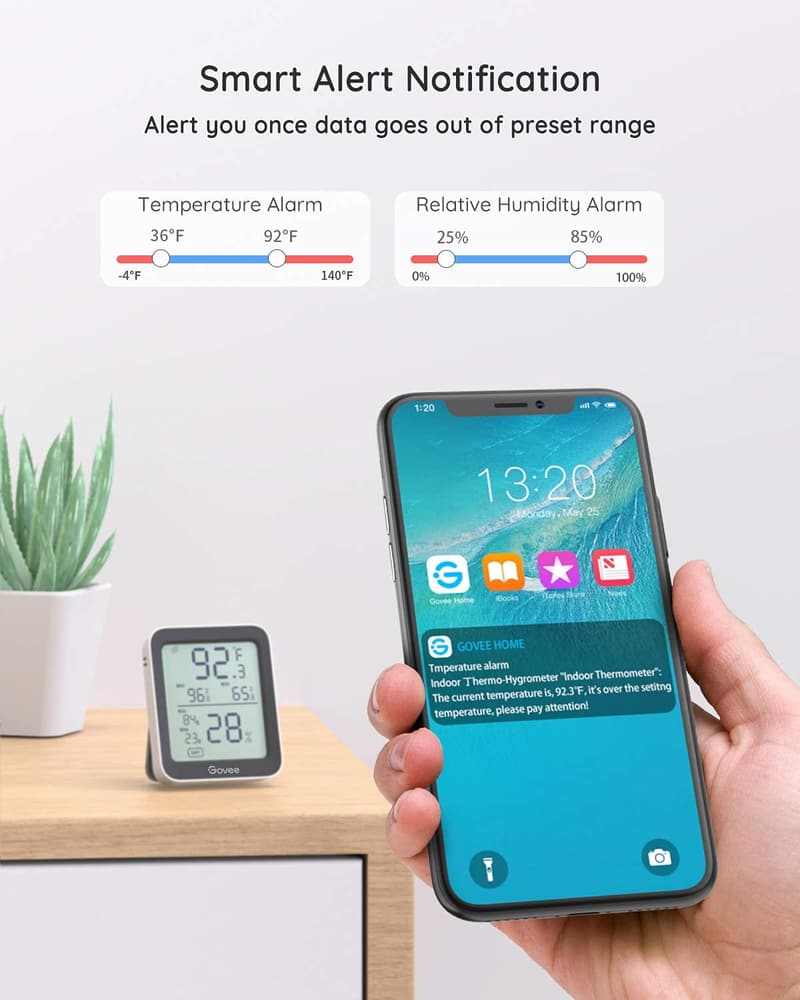 Govee Bluetooth Hygrometer Thermometer, Large LCD, 2-Pack