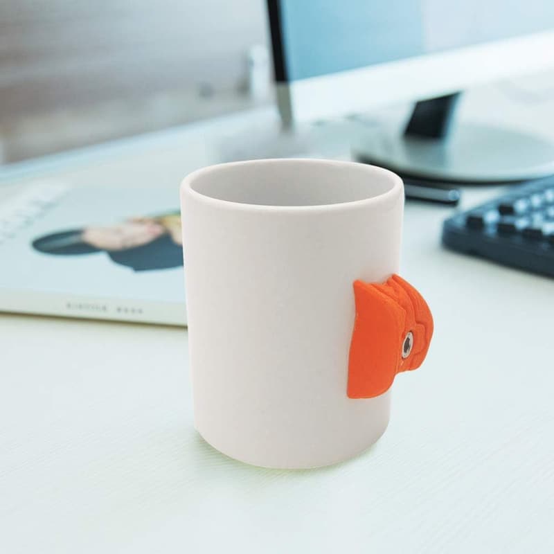 Rock Climbing Mug with Hand Grip - 12 oz Orange Cup