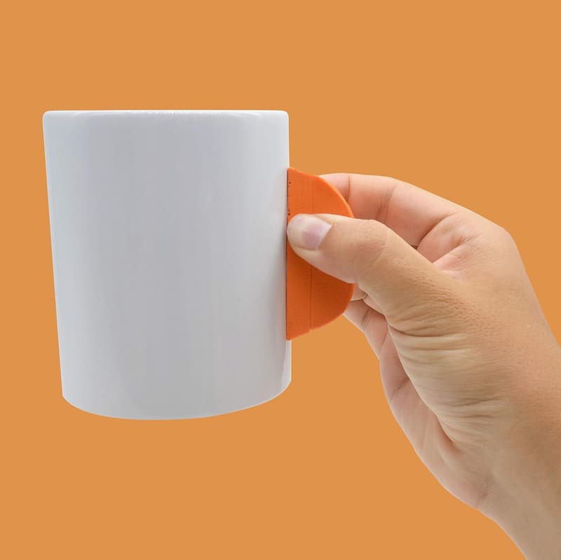 Rock Climbing Mug with Hand Grip - 12 oz Orange Cup