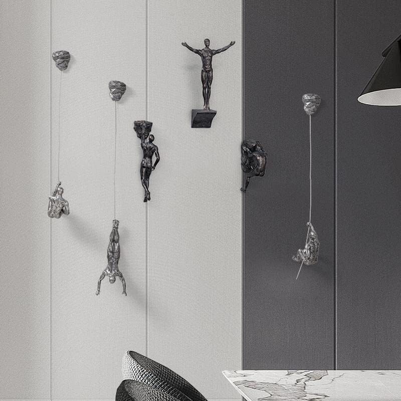 Climbing Man Wall Art Sculpture - Nordic Modern Decor for Home & Office