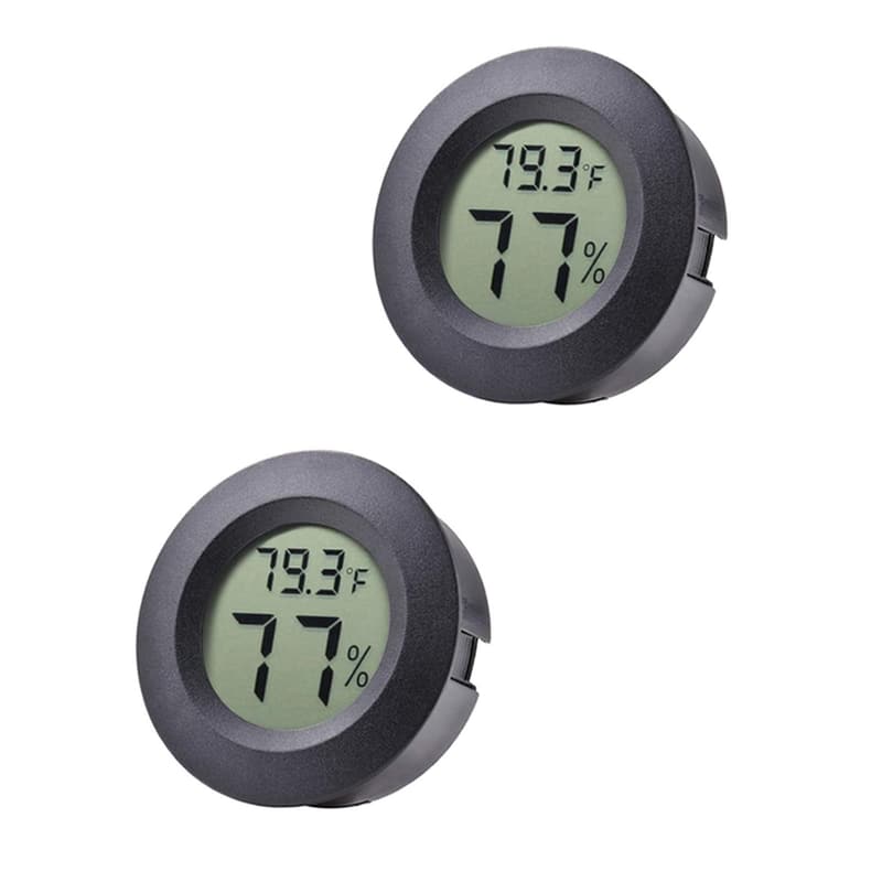 Digital Mini Hygrometer Thermometer - 2-Pack Indoor LCD Gauge