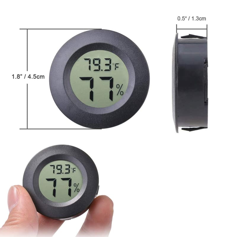 Digital Mini Hygrometer Thermometer - 2-Pack Indoor LCD Gauge