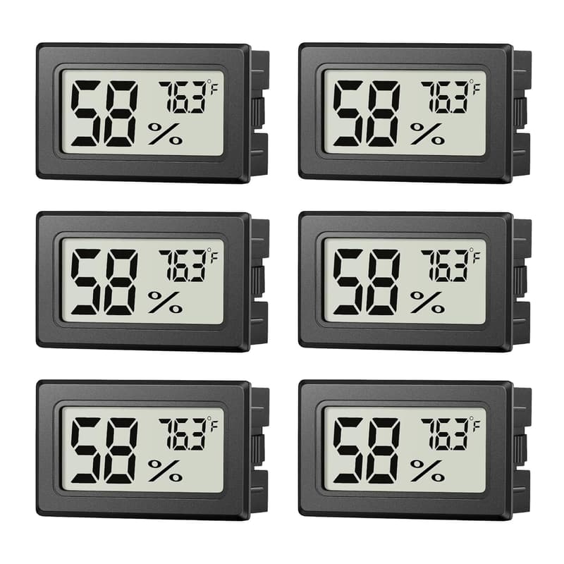 Indoor Humidity Meter - 6 Pack Digital Thermometer Gauge