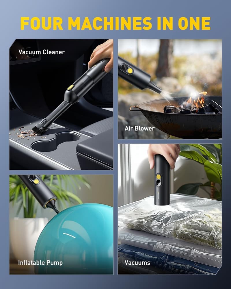 Portable Cordless Car Vacuum with 14000Pa Suction Power