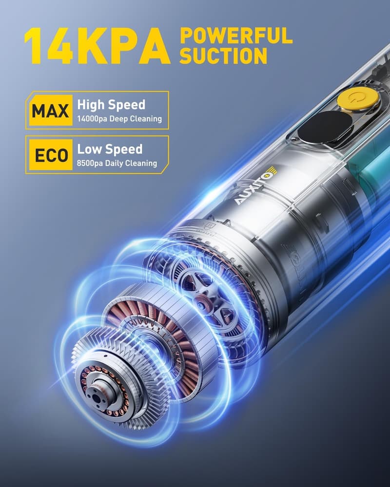 Portable Cordless Car Vacuum with 14000Pa Suction Power