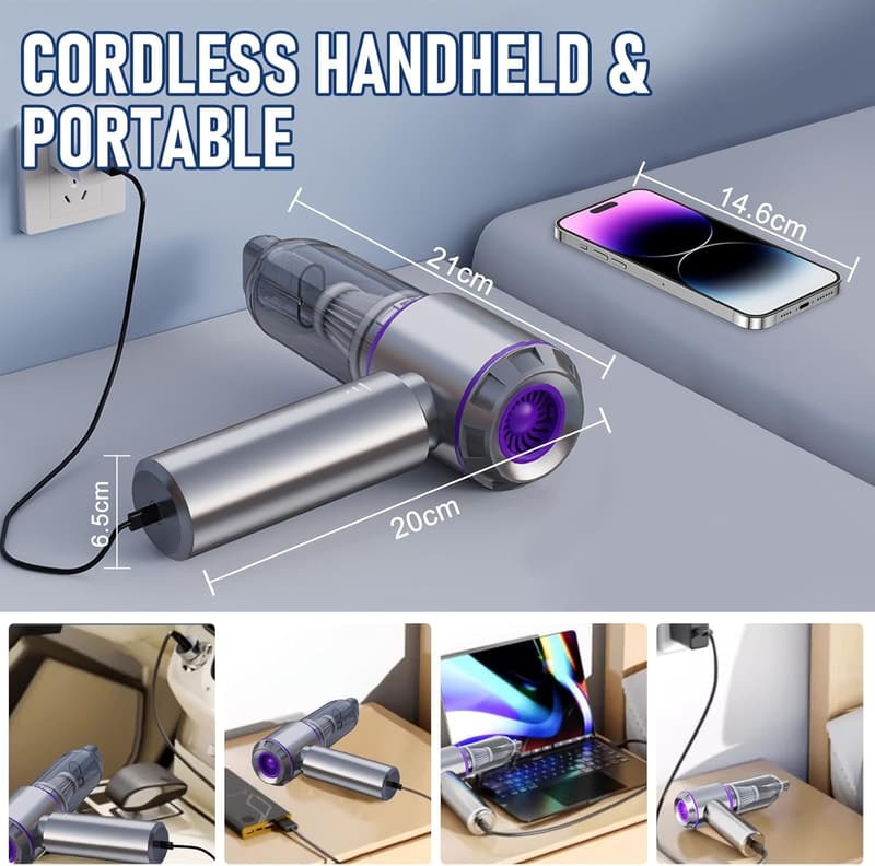 Portable Cordless Car Vacuum Cleaner, 20000PA High Power
