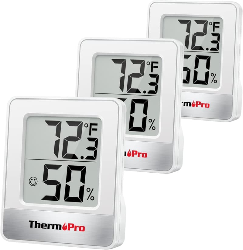 Indoor/Outdoor Digital Hygrometer & Thermometer Set - 3 Pieces