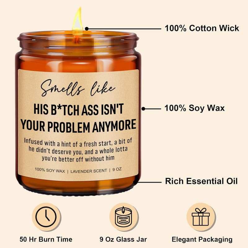 Divorce Party Scented Candles - Fun Gifts for Newly Divorced Women