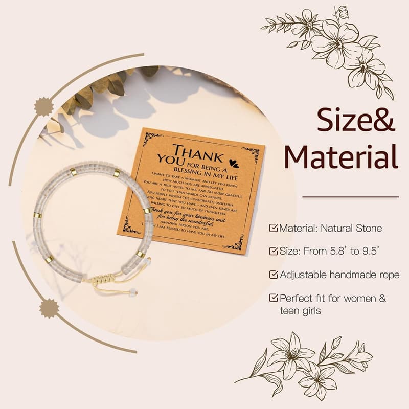 Teacher Appreciation Natural Stone Bracelet for Women