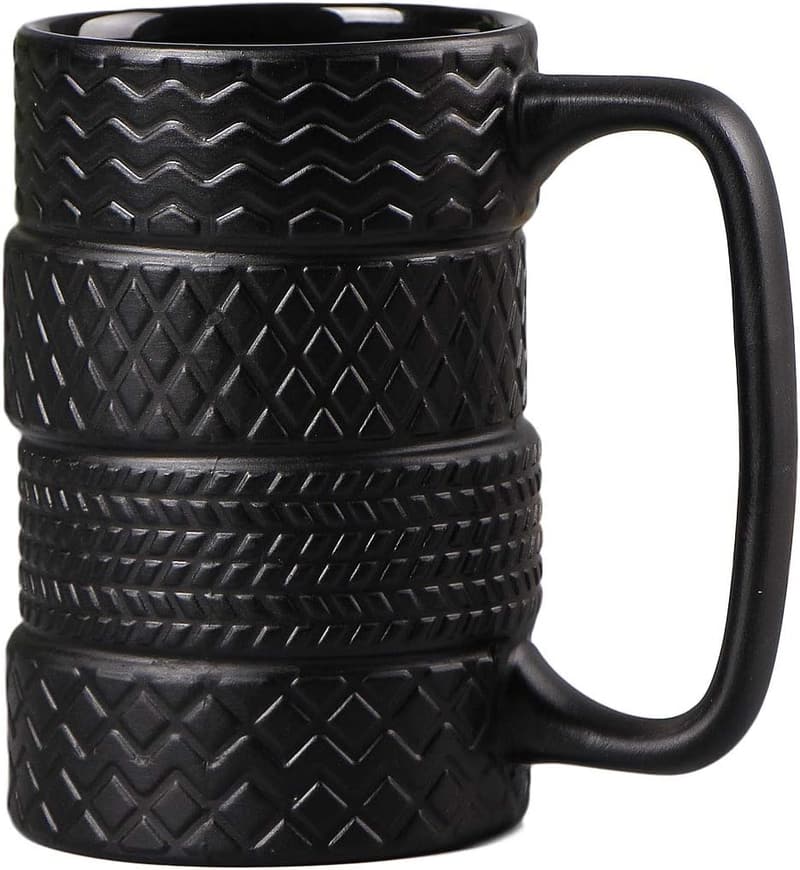 Car-Themed 14 oz Frosted Ceramic Mug for Coffee & Tea