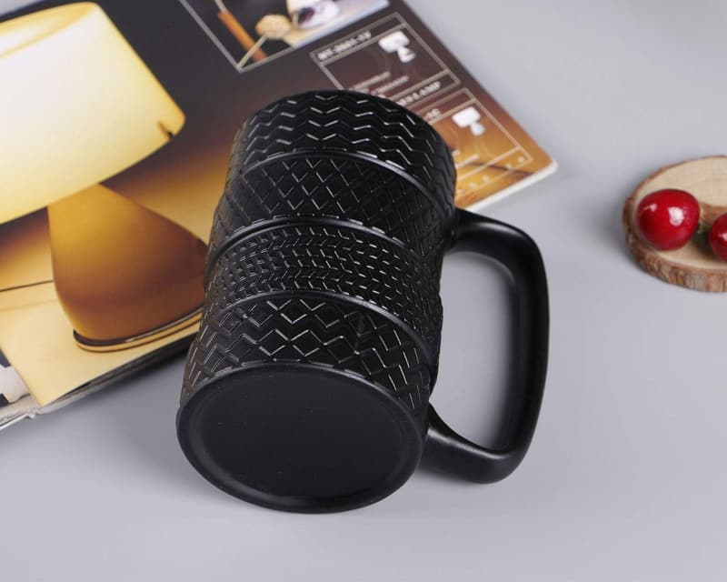 Car-Themed 14 oz Frosted Ceramic Mug for Coffee & Tea