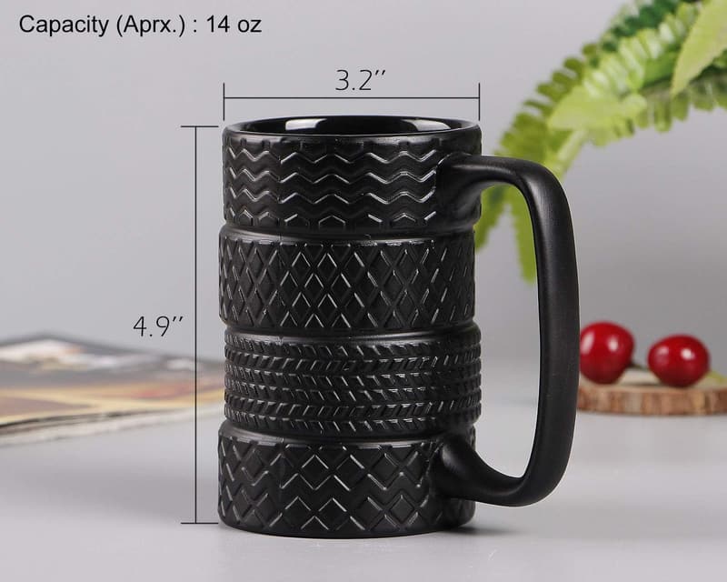 Car-Themed 14 oz Frosted Ceramic Mug for Coffee & Tea