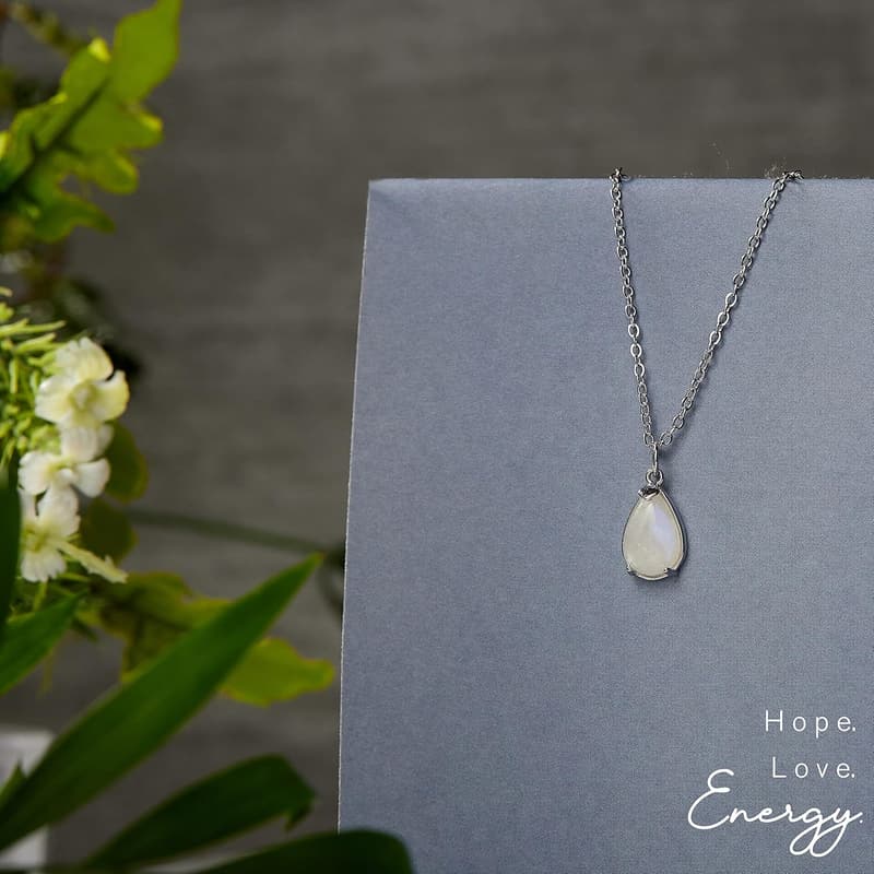 Divorce Gift: Minimalistic Moonstone Silver Necklace for Women