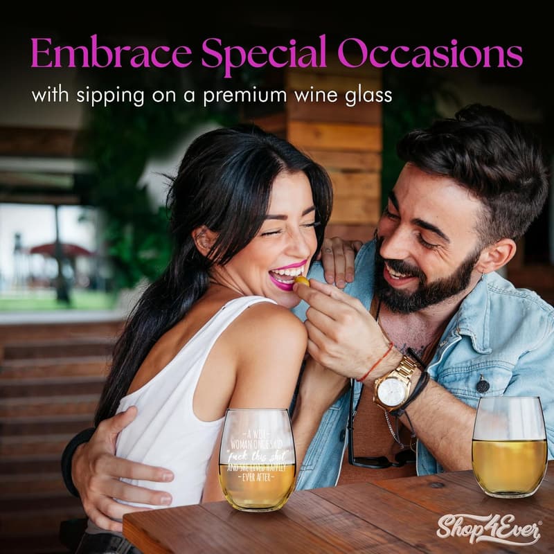 Funny Engraved Stemless Wine Glass - Divorce & Retirement Gift