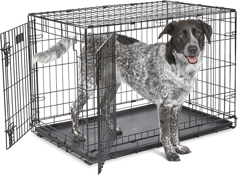 Enhanced iCrate Dog Crate with Leak-Proof Pan & Divider