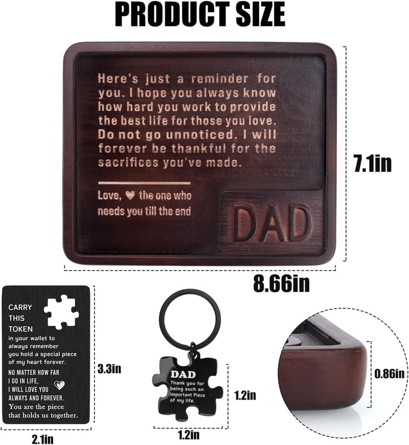 Father's Day Wooden Tray Gift for Dad from Family