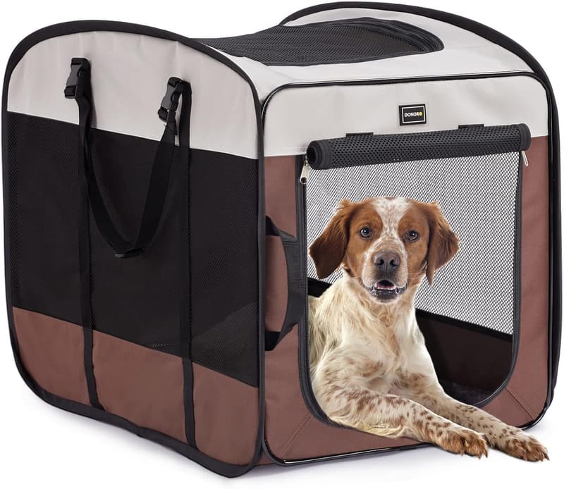 Portable Indoor Pet Kennel for Medium Dogs - 28 Inch Collapsible Crate
