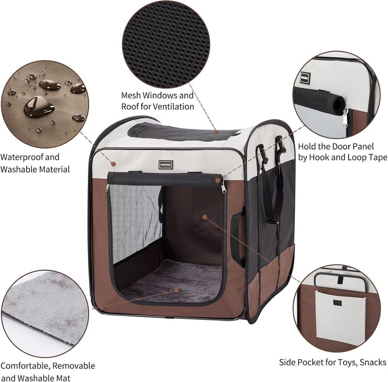 Portable Indoor Pet Kennel for Medium Dogs - 28 Inch Collapsible Crate