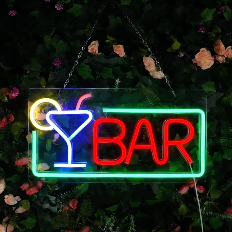 LED Neon Bar Sign, USB Powered for Home Man Cave or Birthdays