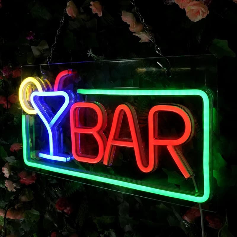 LED Neon Bar Sign, USB Powered for Home Man Cave or Birthdays