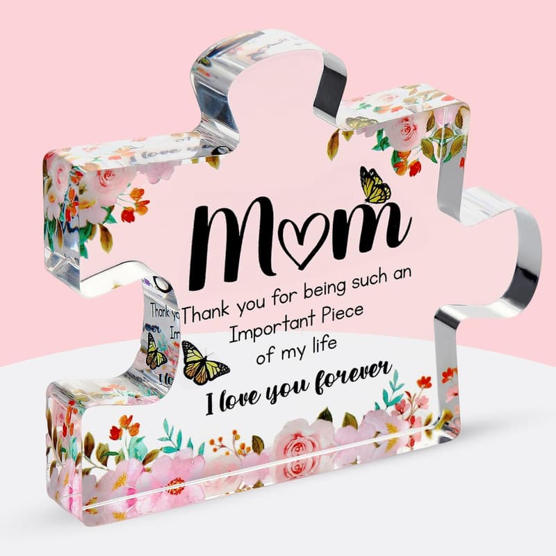 Engraved Acrylic Puzzle Piece for Mom - Fun Mother's Day Gift