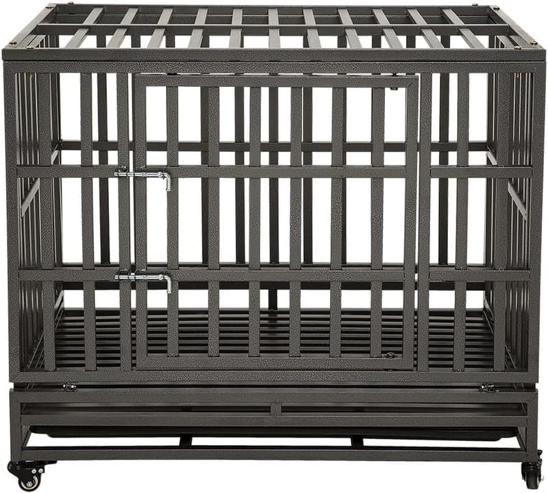 Heavy-Duty Dog Cage with Wheels – 38